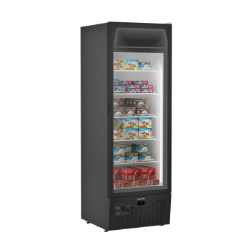 KBS Glastür-Tiefkühlschrank TK 402 GDU schwarz