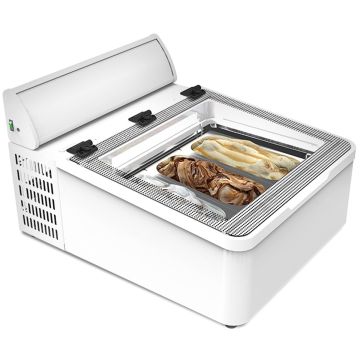 NordCap Auftisch-Eisvitrine MINI CREAM 3V LED CP WEISS