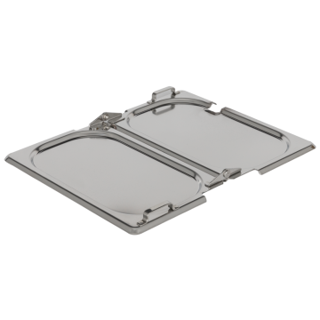 Rieber GN-Scharnier-Flachdeckel 1/2 - mit Löffelausschnitt & Griffausschnitt