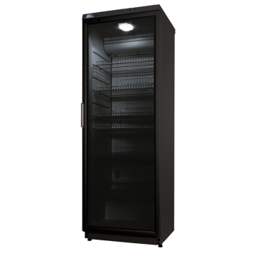 KBS Glastürkühlschrank CD 350 schwarz mit Schloss