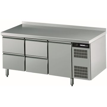 Chromonorm Kühltisch CNS, 1 Tür, 4 Schubladen