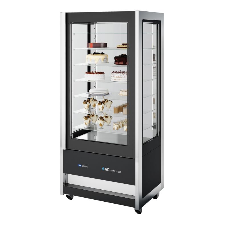 ISA Kuchenvitrine CRISTAL TOWER 930 RV TN BLACK