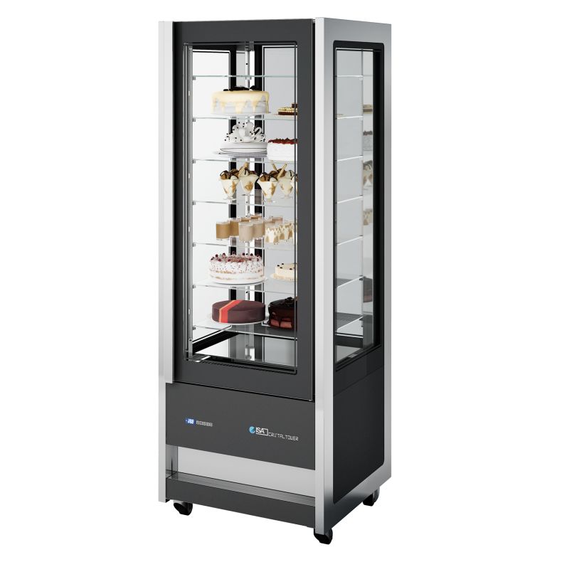 ISA Kühl- und Tiefkühlvitrine CRISTAL TOWER 750 RV TB/TN BLACK