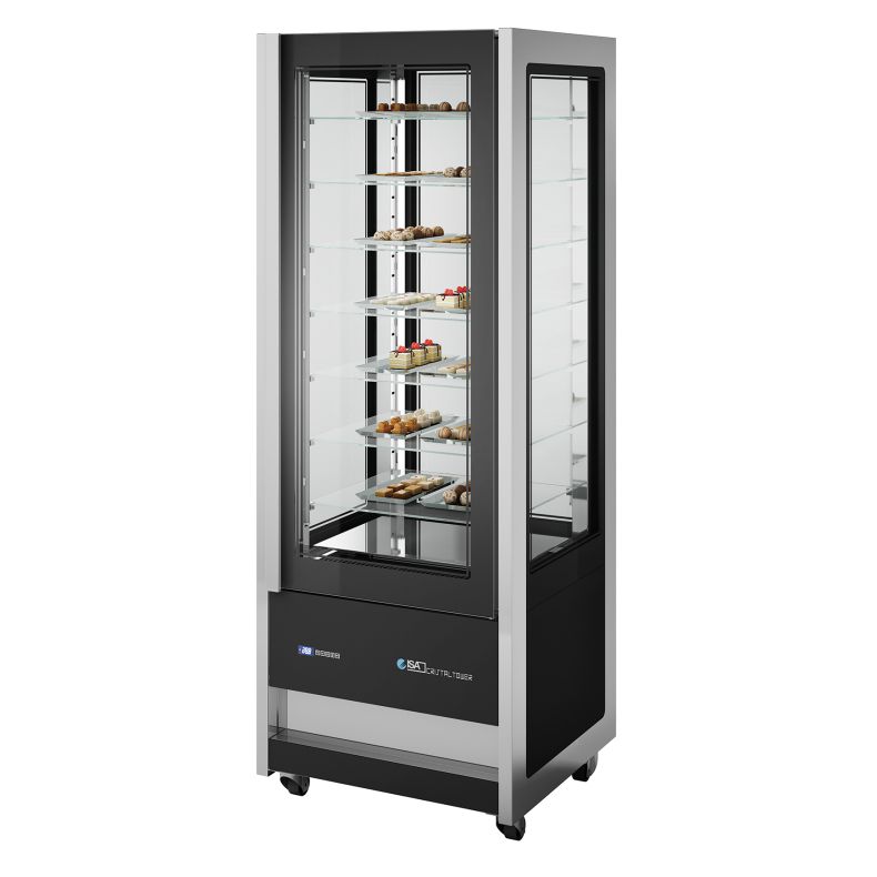 ISA Confiserie-Kühlvitrine CRISTAL TOWER 750 RV CH BLACK