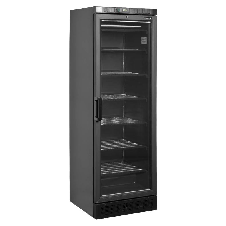 Tefcold Glastür-Tiefkühlschrank UFSC371G Black