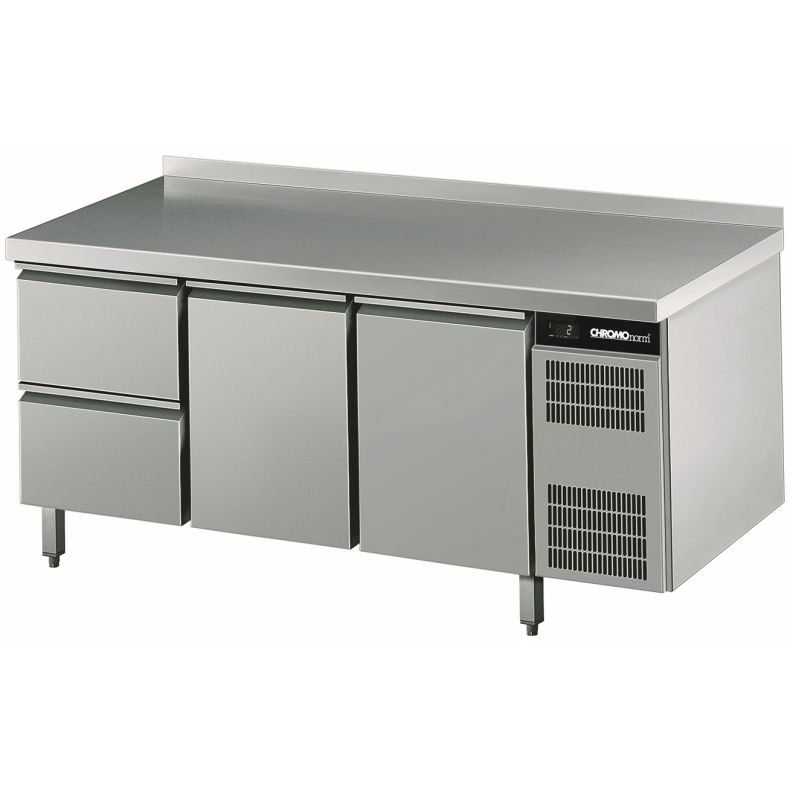 Chromonorm Kühltisch CNS, 2 Türen, 2 Schubladen