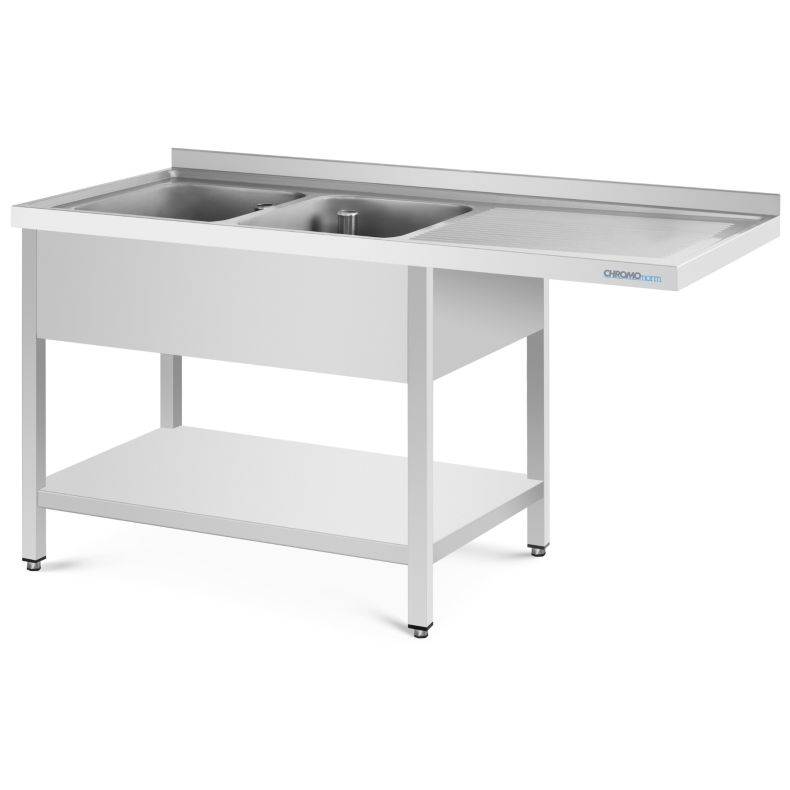 Chromonorm Spülcenter 1500x600 2 Becken links, Grundboden