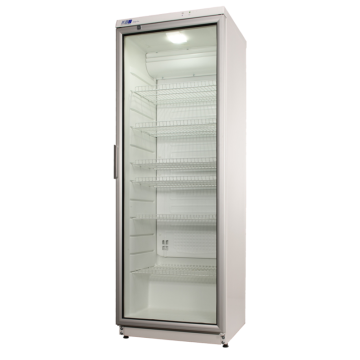 KBS Glastürkühlschrank CD 350 weiß mit Schloss